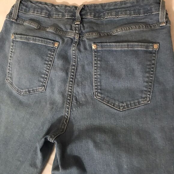 Gloria Vanderbilt Jeans Womens 10 Capri Rail Straight Stretch Faded Denim Blue - Picture 6 of 9